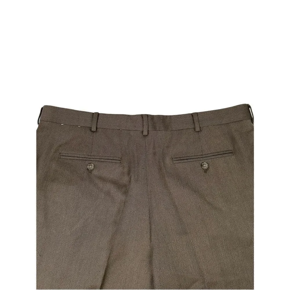 JCrew Pants Mens 38x32 Brown 100% Wool Suit Slacks Classic Tapered Work Suit